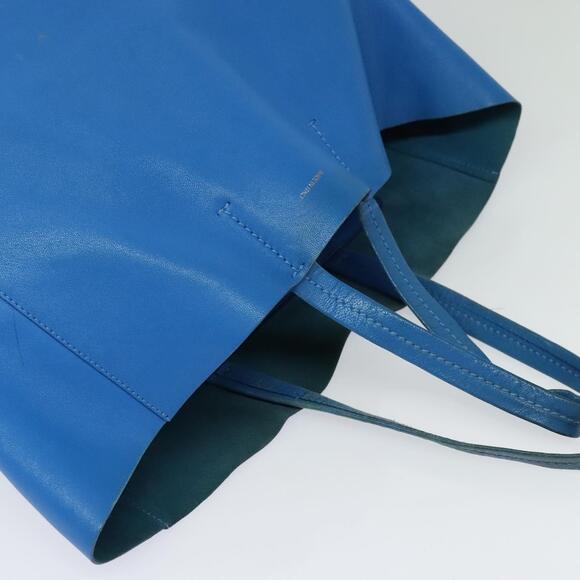 CELINE Horizontalkava Tote Bag Leather Blue Beige - Picture 6 of 12